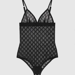 New and Authentic GG tulle bodysuit size small